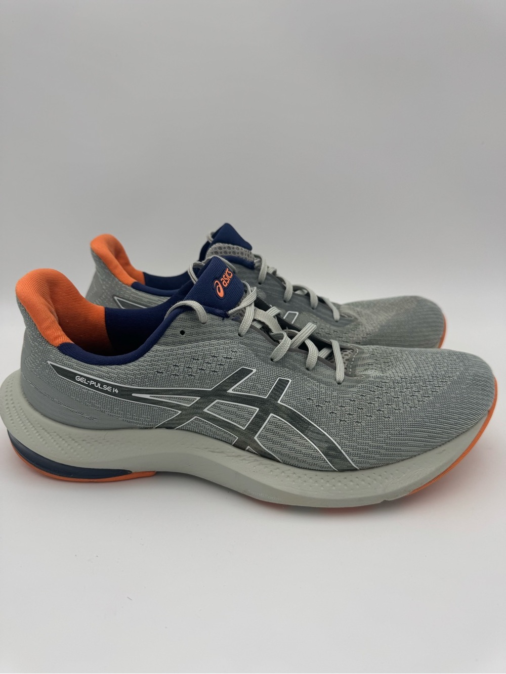 ASICS Gel-Pulse 14 Gray Orange Running Shoes Men’s Size 11